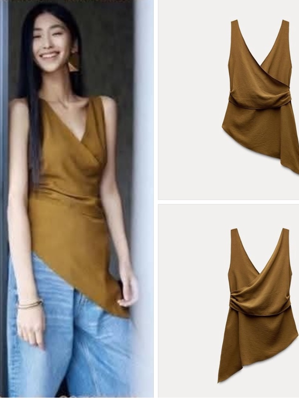 NEW ZARA green asymmetrical hem surplice top size S 
🚨FIRM PRICE